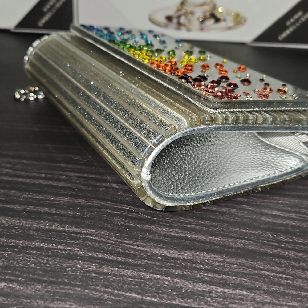 KURT GEIGER LONDON Crystals Acrylic /leather clutch/Crossbody - Picture 6 of 8